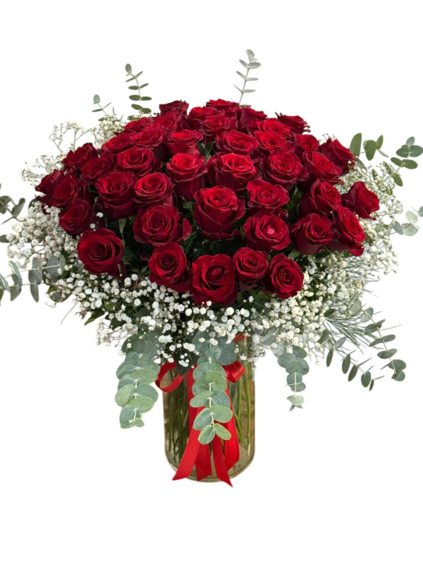 41 Kırmızı Gül Vazo Aranjmanı