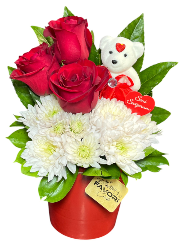 Romantik Çiçek ve Peluş Ayıcık