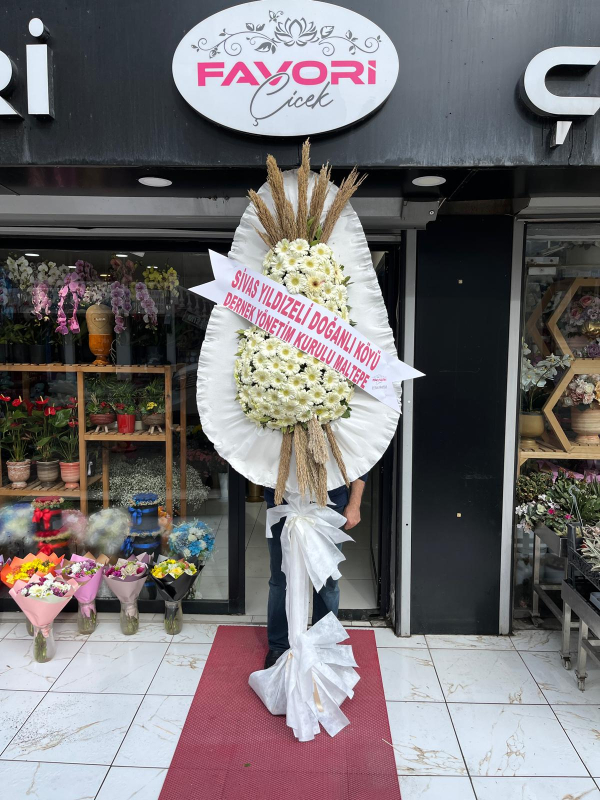 Beyaz Gerberalı Açılış Çelengi