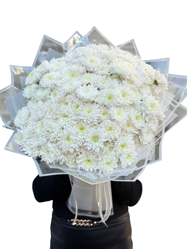 Beyaz Kasımpatı ile Saf Zarafet Buketi