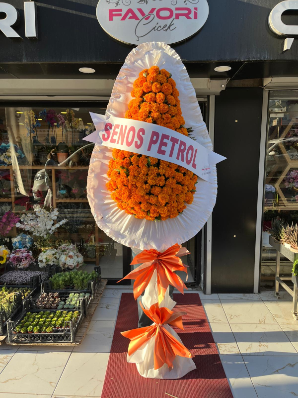 Turuncu Kadife Çiçeği Açılış & Düğün Çelengi