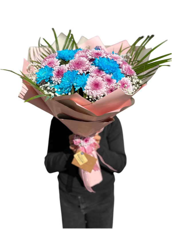 Mavi & Pembe Kasımpatı Buketi