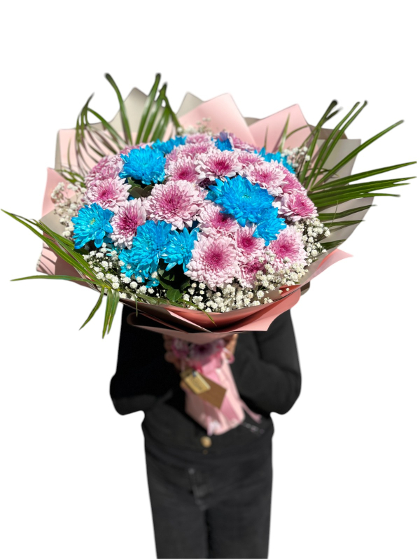 Mavi & Pembe Kasımpatı Buketi