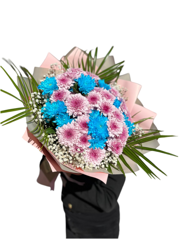 Mavi & Pembe Kasımpatı Buketi