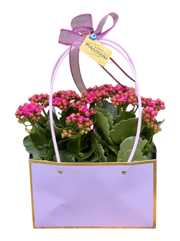 Mor Çantada Çiçek