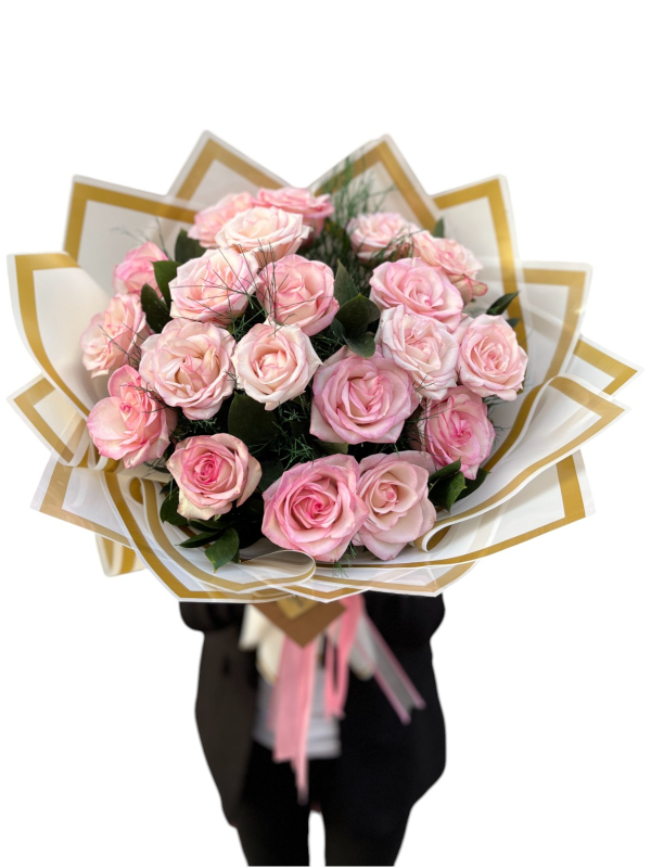 İthal Pembe Gül Buketi