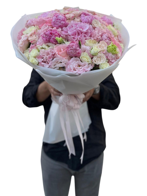 Pembe Ortanca ve Şakayıklarla Lüks Buket