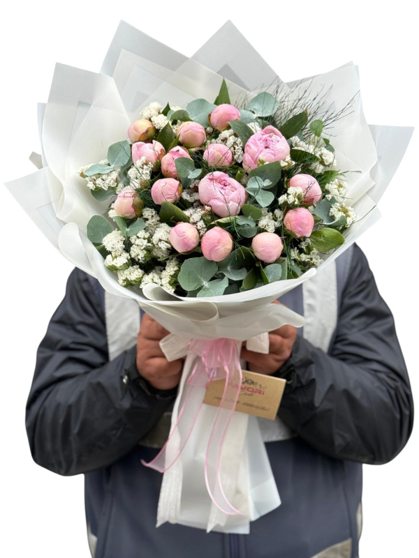 Pudra Pembe Şakayık Buketi