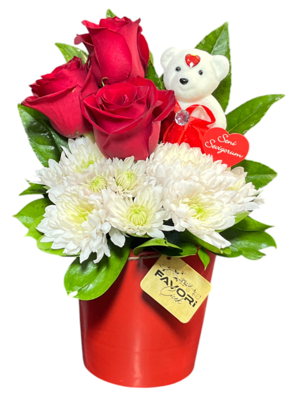 Romantik Çiçek ve Peluş Ayıcık