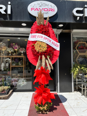 Kırmızı & Sarı/Turuncu Düğün İçin Çelenk