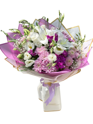 Lilyum, Lisyantus ve Krizantem Aranjmanı