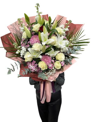 Premium Lilyum, Ortanca ve Gül Buketi