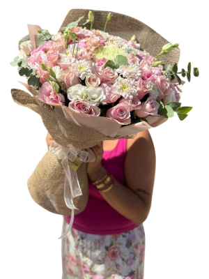 Pudra Rüyası Premium Gül Buketi